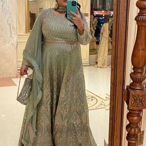 Size 46 Beautiful Sea Green Anarkali gown